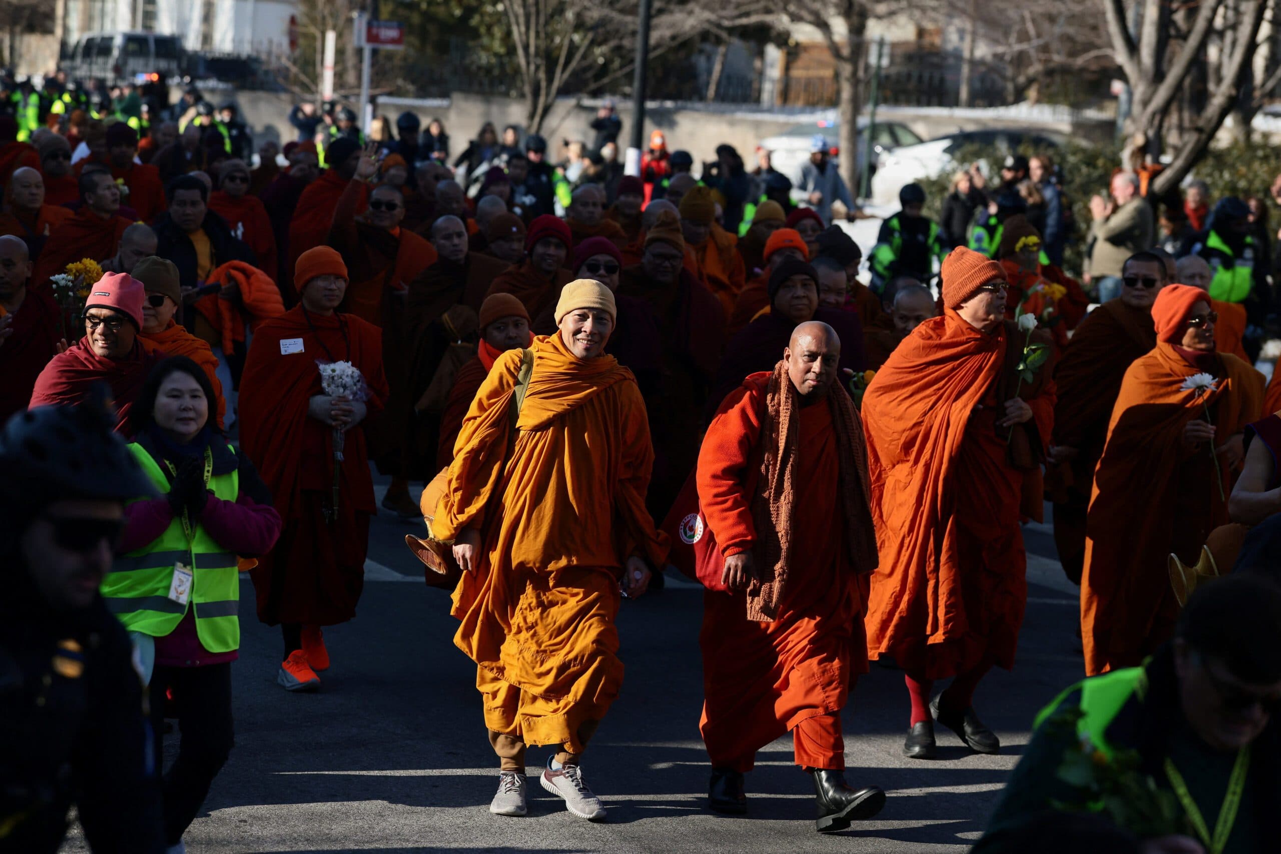 Buddhist Monks Complete 2,300-Mile Peace Walk Across America